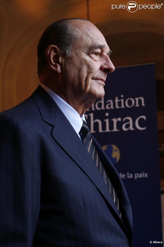 Jacques Chirac à la Sorbonne lors de la remise du premier prix de sa fondation pour la prévention des conflits, le 6/11/09