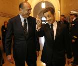 Jacques Chirac et Nicolas Sarkozy à la Sorbonne le 6/11/09