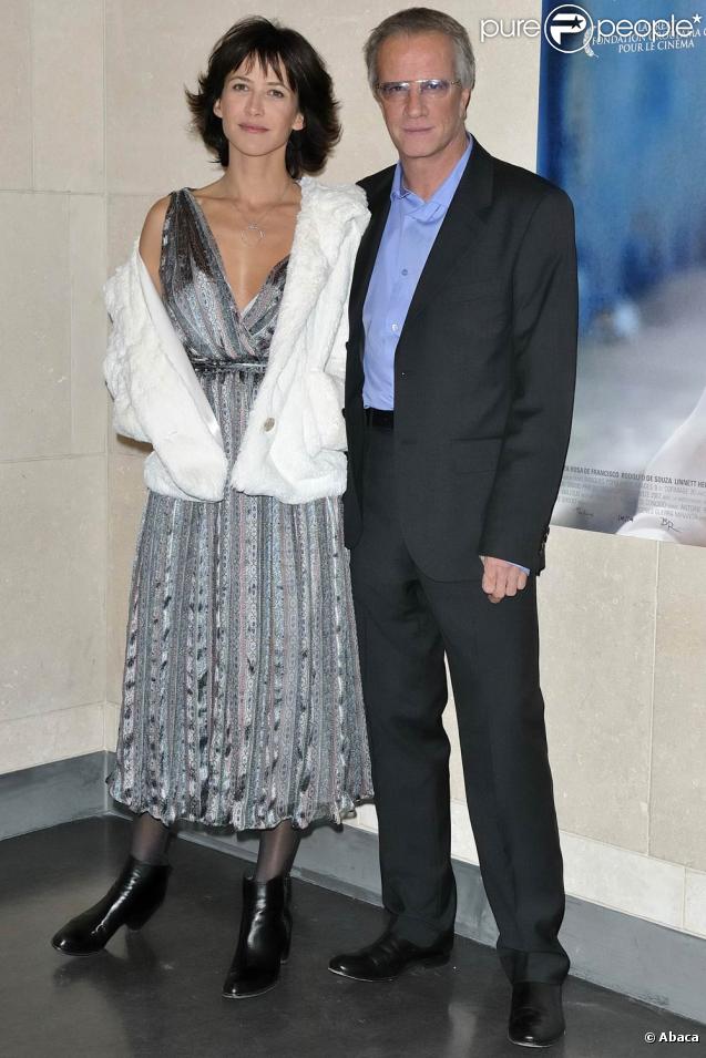 Sophie Marceau et Christophe Lambert, à l'occasion de l'avant-première de  L'homme de chevet , d'Alain Monne, qui s'est tenue à la Cinémathèque de Paris, le 9 novembre 2009.