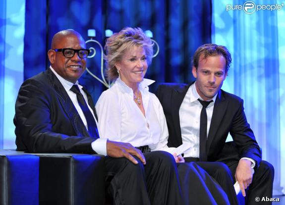 Forest Whitaker, Jane Fonda et Stephen Dorff lors du gala de bienfaisance pour l'Unesco le 14 novembre 2009 en Allemagne à Düsseldorf