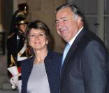 Gérard Larcher et son épouse au dîner d'Etat organisé à l'Elysée en l'honneur du président irakien Jalal Talabani. 16/11/09