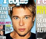 Brad Pitt élu par deux fois Homme le plus sexy par le magazine  People , en 2000 (gauche) et en 1995 (droite). 