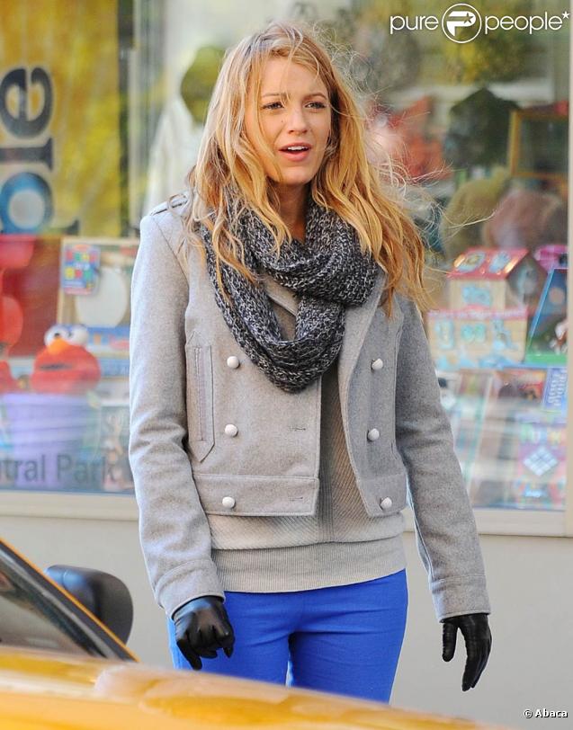 Blake Lively de Gossip Girl en plein tournage à New York, le 18 novembre 2009