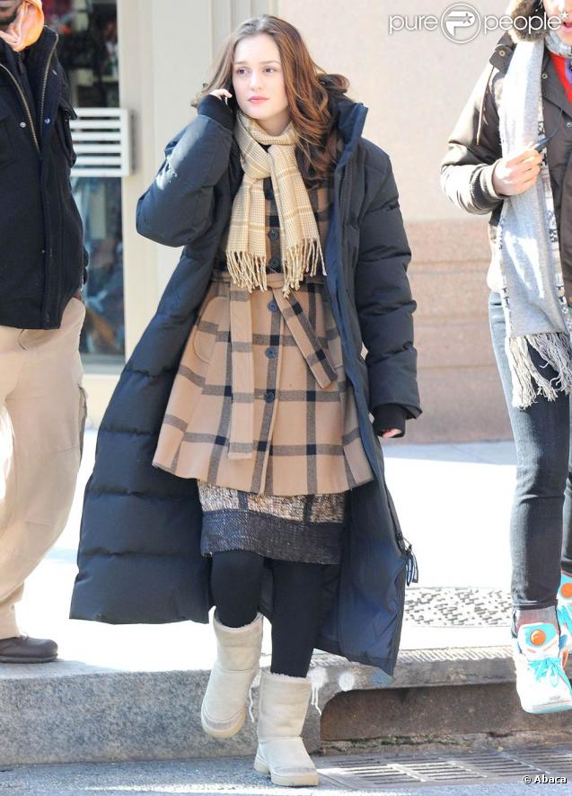 Leighton Meester de Gossip Girl en plein tournage à New York, le 18 novembre 2009