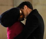 America Ferrera et Daniel Eric Gold sur le tournage d'Ugly Betty (17 novembre 2009 à New York)