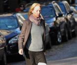 Uma Thurman devant chez elle à New York