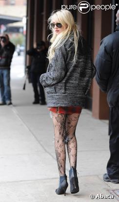 Taylor Momsen sur le tournage de Gossip Girl, le 14 décembre 2009