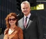 Susan Sarandon avec Tim Robbins sur Hollywood Blvd, en octobre 2008