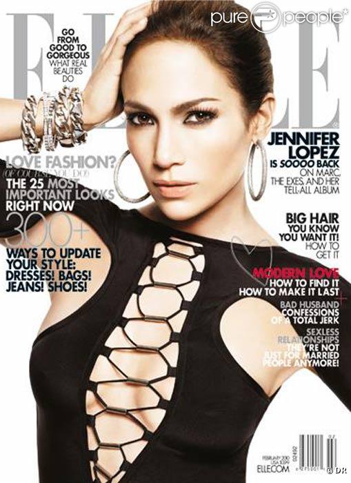 Jennifer Lopez en couverture de Elle 