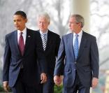 Barack Obama, George W. Bush et Bill Clinton annoncent l'aide des Etats-Unis pour Haïti, à Washington le 16 janvier 2010 !