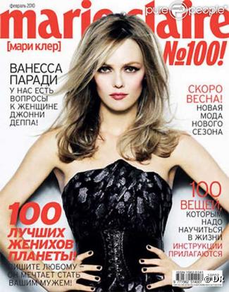 Vanessa Paradis en couverture de Marie Claire Russie