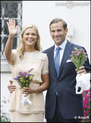 Madeleine de Suède et son futur mari Jonas 