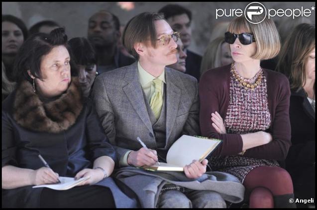 Anna Wintour au défilé Valentino à Paris le 27 janvier 2010