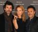 Isabelle Doval entourée de son mari José Garcia et d'Eric Elmosnino, à l'occasion de la soirée organisée en l'honneur de Kate Moss par la maison Longchamp, au Ritz Club de l'Hôtel Ritz, à Paris, le 27 janvier 2010.