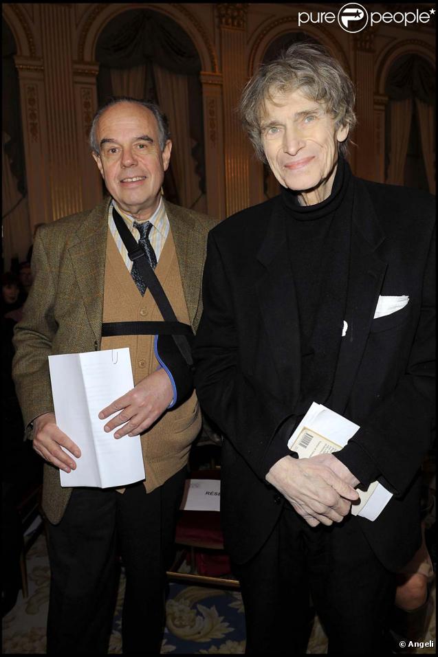 Frédéric Mitterrand et Laurent Terzieff à la présentation du 12e Printemps des poètes, au ministère de la culture, le 9 février 2010 !