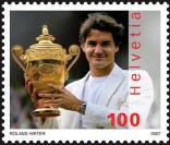 Le timbre Roger Federer édité par la poste suisse, en avril 2007 !