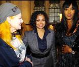 Vivienne Westwood, Janet Jackson et Naomi Campbell, le 21 février 2010 à Londres