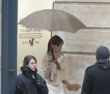 Angelina Jolie sur le tournage de The Tourist à Paris le 25 février 2010