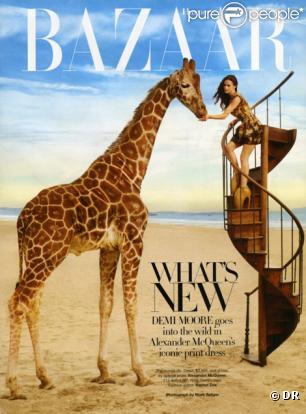 Demi Moore en couverture de Harper's Bazaar avril 2010