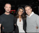 Alexandre Devoise, Karine Ferri et Frédéric De Vincelles à l'anniversaire de la chaîne W9 au Six Seven, à Paris. 07/04/2010