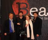 Alexandre Arcady, Patrick Bruel, Françoise Fabian et Mathieu Delarive lors du 2ème Festival International du Film Policier de Beaune, le 9 avril 2010