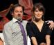 Christophe Alévêque et sa compagne Sereina Reinaldi au théâtre dans Ciao Amore , à Paris, le 6 avirl 2010 !