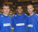 Claude Puel, Sonny Anderson et M. Pokora lors de la 5ème édition du Foot Concert au Palais des Sports de Lyon le 11 mai 2010