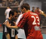 Jeremy Clément et Ludovic Giuly lors de la 5ème édition du Foot Concert au Palais des Sports de Lyon le 11 mai 2010