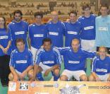 Claire Keim, Michael Jones, Jean-Baptiste Maunier, Claude Puel, Sonny Anderson et M. Pokora lors de la 5ème édition du Foot Concert au Palais des Sports de Lyon le 11 mai 2010