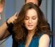 Leighton Meester lors de sa préparation pour le shooting de la nouvelle campagne Herbal Essences.