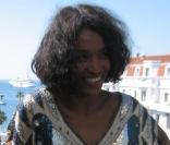 Sara Martins porte une robe Antik Batik, à Cannes, en mai 2010.