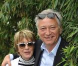 Laurent Boyer et sa compagne Alice Dona au Village Roland-Garros à l'occasion de la septième journée du tournoi des internationaux de tennis le 29 mai 2010