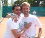 Cyril Hanouna et Alexandre Delpérier au tournoi des personnalités, le 2 juin 2010.