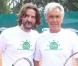 Frédéric Beigbeder et Jean-Paul Enthoven au tournoi des personnalités, le 2 juin 2010.
