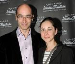 Bernard Werber et son amie à la soirée Nicolas Feuillatte, le 16/06/2010.