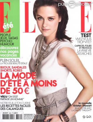Kristen Stewart en couverture du magazine Elle du 25 juin 2010