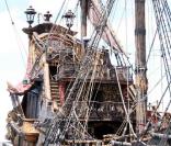 Des photos du fameux Black Pearl, sur le tournage de  Pirates des Caraïbes : La Fontaine de Jouvence , en juillet 2010.