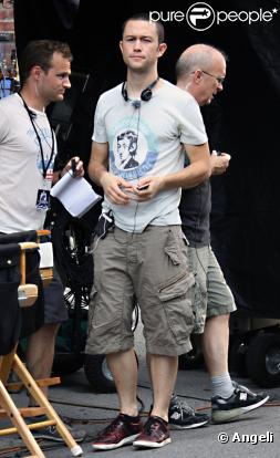 Joseph Gordon-Levitt lors du tournage de Premium Rush à New York le 29 juillet 2010