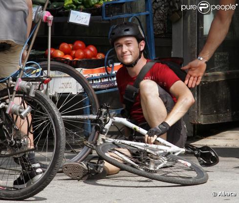 Joseph Gordon-Levitt sur le tournage de Premium Rush