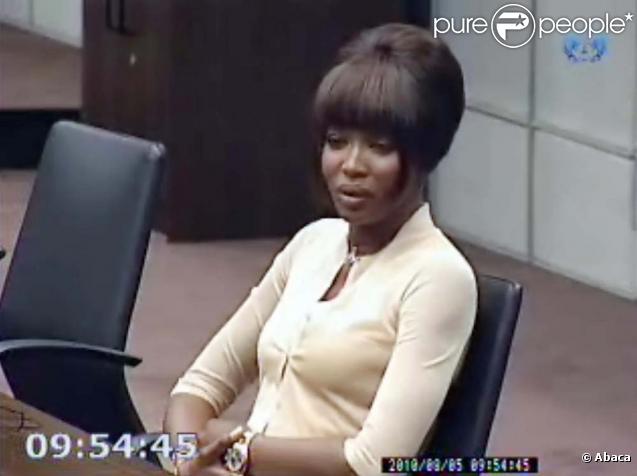 Naomi Campbell témoigne au procès de Charles Taylor à La Haye, le 5 août 2010