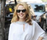Kylie Minogue prend la pause devant son Hôtel à Manhattan le 31 août 2010