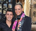 Elodie Gossuin et Brahim Asloum à l'inauguration de Coeur de vies, à Paris.