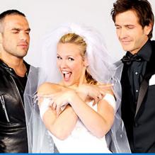 Lorie, Alexandre Varga et Philippe Bas dans "Un mari de trop"