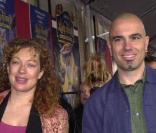 Alex Kingston, son mari Florian Haertel et leur fille Salome 