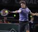 La balle de match de la demi-finale opposant Gaël Monfils à Roger Federer lors du Masters Series de Paris-Bercy qui a vu la victoire du Français sur le score de 7-6/6-7/7-6, à Paris, le 13 novembre 2010.