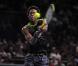 Des images de la demi-finale opposant Gaël Monfils à Roger Federer lors du Masters Series de Paris-Bercy qui a vu la victoire du Français sur le score de 7-6/6-7/7-6, à Paris, le 13 novembre 2010.