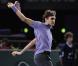 Des images de la demi-finale opposant Gaël Monfils à Roger Federer lors du Masters Series de Paris-Bercy qui a vu la victoire du Français sur le score de 7-6/6-7/7-6, à Paris, le 13 novembre 2010.