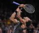 Des images de la demi-finale opposant Gaël Monfils à Roger Federer lors du Masters Series de Paris-Bercy qui a vu la victoire du Français sur le score de 7-6/6-7/7-6, à Paris, le 13 novembre 2010.