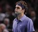Des images de la demi-finale opposant Gaël Monfils à Roger Federer lors du Masters Series de Paris-Bercy qui a vu la victoire du Français sur le score de 7-6/6-7/7-6, à Paris, le 13 novembre 2010.