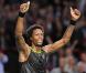 Des images de la demi-finale opposant Gaël Monfils à Roger Federer lors du Masters Series de Paris-Bercy qui a vu la victoire du Français sur le score de 7-6/6-7/7-6, à Paris, le 13 novembre 2010.